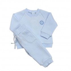 Tutto Piccolo Blue Diamond Print Top And Trouser Set Tutto Piccolo Blue Diamond Print Top And Trouser Set