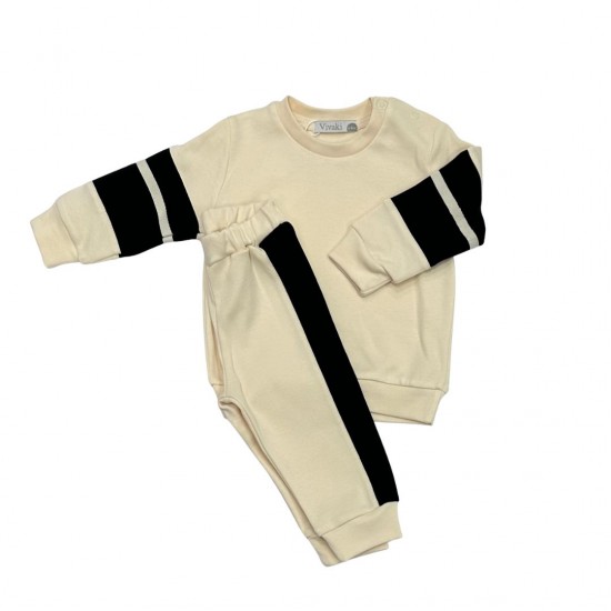 Cream And Black Jumper And Trouser Set Cream And Black Jumper And Trouser Set