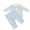 Tutto Piccolo Blue And Beige Polo Shirt Trouser Set