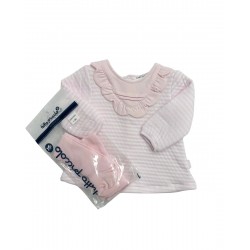 Tutto Piccolo Cream Check Dress With Red Tights