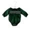 Deolinda Green Velour Romper With Smock Detailing