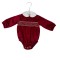 Deolinda Red Velour Romper With Smock Detailing