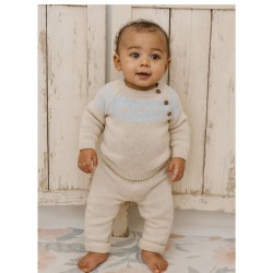 Pex Beige and blue knit set