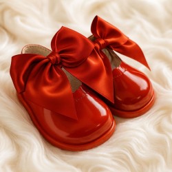 Babypods Red Bow Hard Sole Shoes