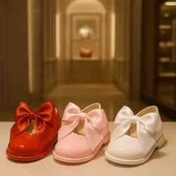 Babypods Pink Bow Hard Sole Shoes