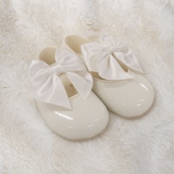 Babypods White Bow Soft Sole Shoes