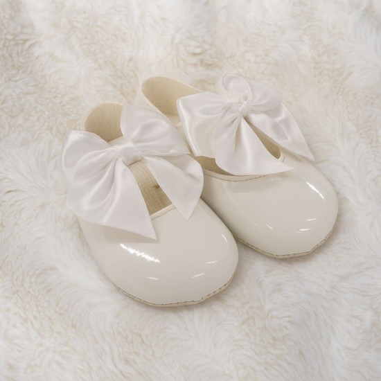Babypods White Bow Soft Sole Shoes