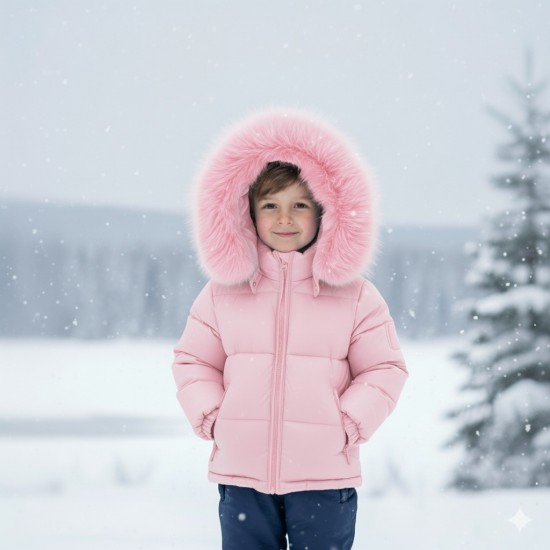 BABY PINK PUFFER COAT WITH HOOD BABY PINK PUFFER COAT WITH HOOD