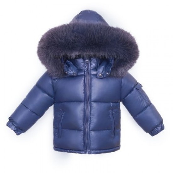 BABY NAVY PUFFER COAT WITH HOOD