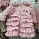 GIRL PINK PUFFER COAT WITH FAUX FUR HOOD AND BOW GIRL PINK PUFFER COAT WITH FAUX FUR HOOD AND BOW