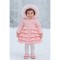Pink Frilled Puffer Coat With Bow On Back