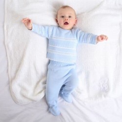 Boy Blue and white knitted 2 piece legging set Boy Blue and white knitted 2 piece legging set