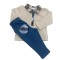 Deolinda Boys Tan and Blue Trouser Set With Checked Collar Deolinda Boys Tan and Blue Trouser Set With Checked Collar