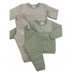Deolinda Boys Striped Tracksuit in Beige or Sage Deolinda Boys Striped Tracksuit in Beige or Sage