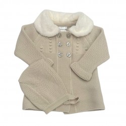 AW Pex beige coat and bonnet AW Pex beige coat and bonnet