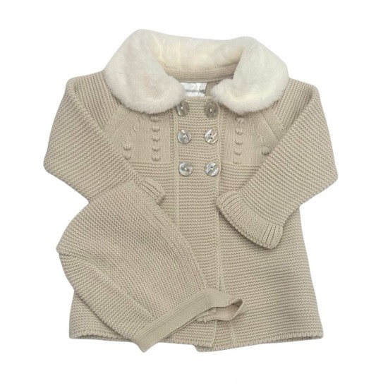 AW Pex beige coat and bonnet AW Pex beige coat and bonnet