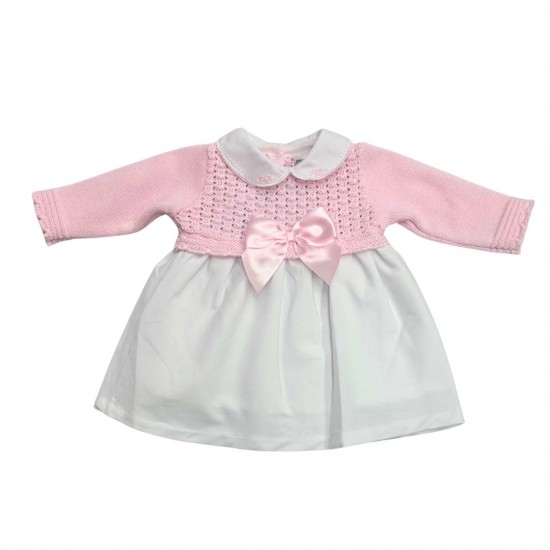 AW Pex pink knit with bow dress