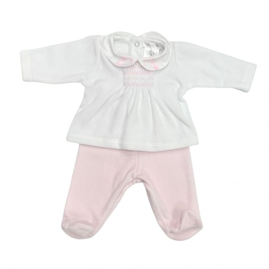 Deolinda Two Piece Velour Set WIth Rabbit Collar