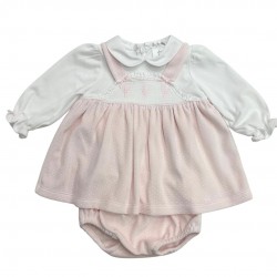 Deolinda Pink and White Dotted Dress With Knickers Deolinda Pink and White Dotted Dress With Knickers