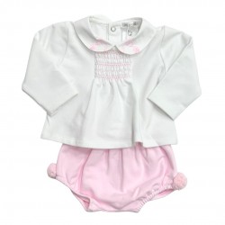 Deolinda Velour Jam Pant Set With Rabbit Collar In Pink Or Blue Deolinda Velour Jam Pant Set With Rabbit Collar In Pink Or Blue