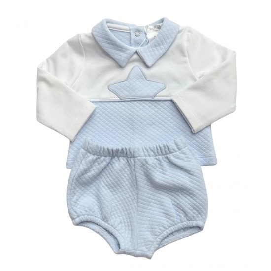 Deolinda Boys Blue Quilted Star Jam Pant Set