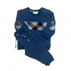 Deolinda Boys Blue Tracksuit With Check Detailing