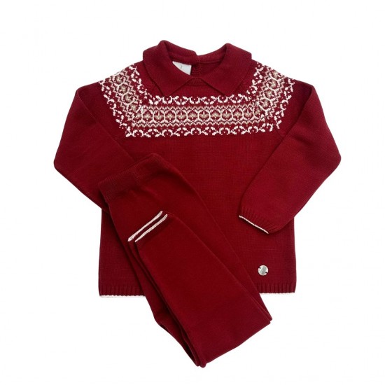 Granlei Boys Knitted Trouser Set WIth Fair Isle Detailing Granlei Boys Knitted Trouser Set WIth Fair Isle Detailing