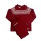 Granlei Boys Red Knitted Trouser Set With Fair Isle Detailing Granlei Boys Red Knitted Trouser Set With Fair Isle Detailing