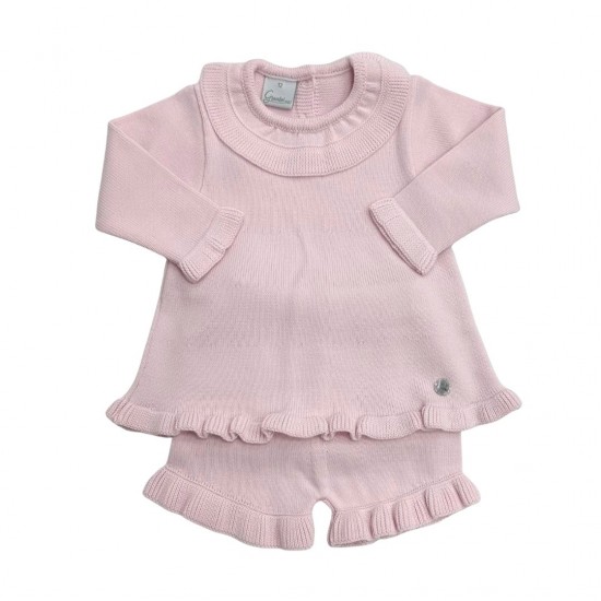 Granle pinki Knitted Dress And Shorts Set Granle pinki Knitted Dress And Shorts Set