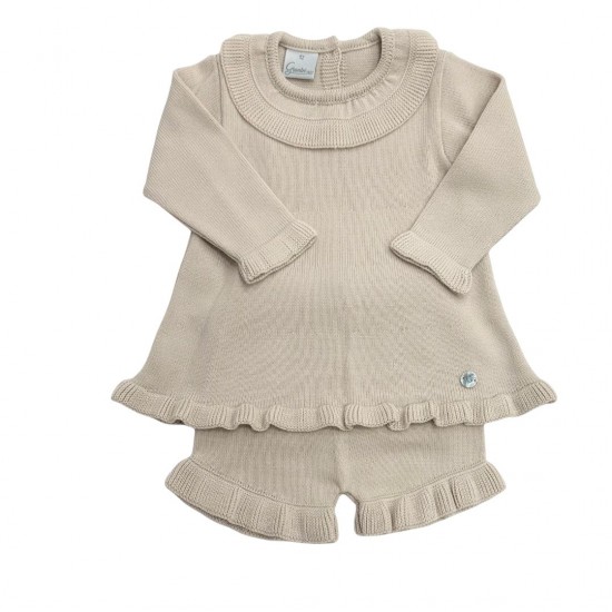 GRANLEI KNITTED DRESS AND SHORTS SET- Beige GRANLEI KNITTED DRESS AND SHORTS SET- Beige