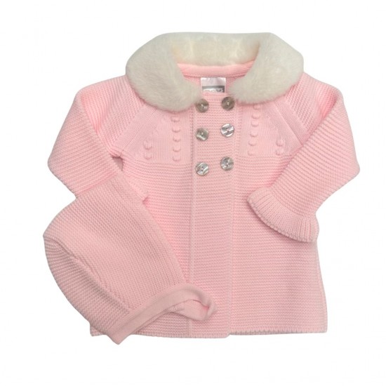 AW PEX PINK COAT AND BONNET