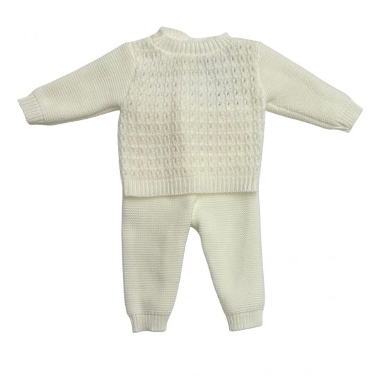 Little Nosh Cream Knitted Jumper and Trousers