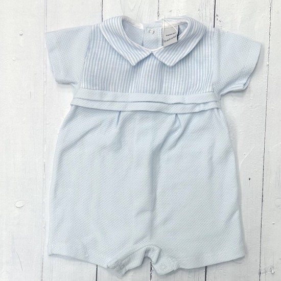 Babidu blue and white candy stripe romper. Babidu blue and white candy stripe romper.
