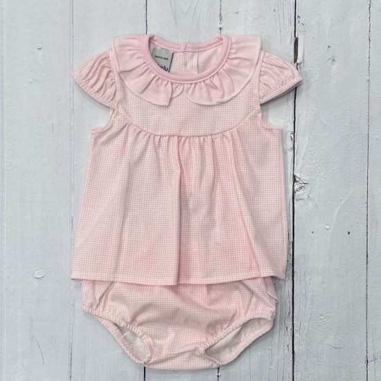 Babidu pink gingham suit. Babidu pink gingham suit.