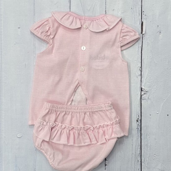 Babidu pink gingham suit. Babidu pink gingham suit.