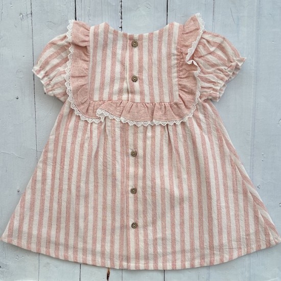 Babidu dusky pink candy stripe older dress