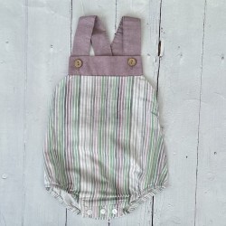 CALAMARO Boy PURPLE STRIPED ROMPER