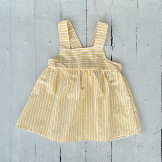 CALAMARO YELLOW STRIPED SHORT DRESS