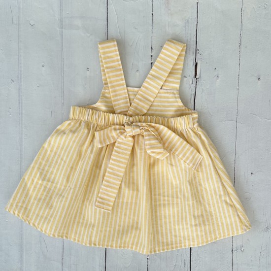 CALAMARO YELLOW STRIPED SHORT DRESS