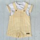 Calamaro yellow and white striped dungarees 