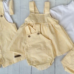 CALAMARO Boy YELLOW STRIPED romper