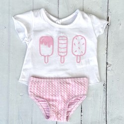 Calamaro Girl Pink  and blue ice lolly  set.