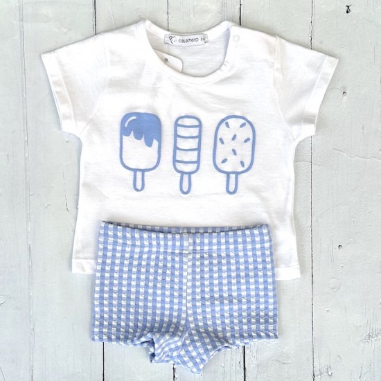 Calamaro blue and blue ice lolly  set.