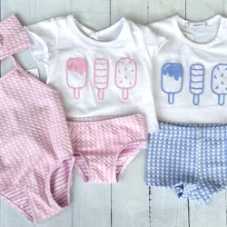 Calamaro Girl Pink  and blue ice lolly  set.