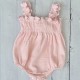 Calamaro Pink and white bow romper