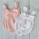 Calamaro Pink and white bow romper