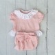 Calamaro pink waffle bow set