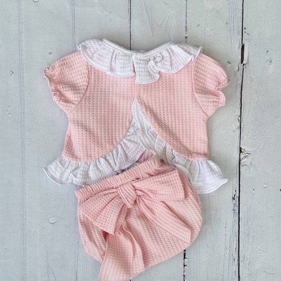 Calamaro pink waffle bow set