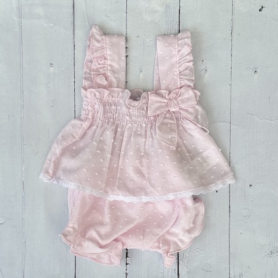 Calamaro pink side bow short set