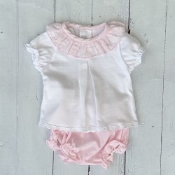 Calamaro Girl pink delicate ruffle set